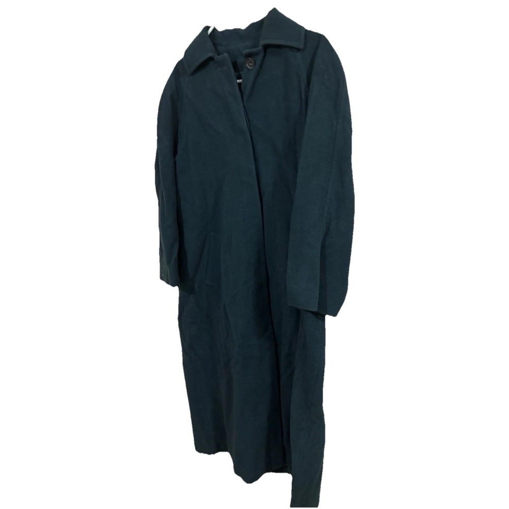 Vintage Pendleton Virgin Wool Trench Coat Womens 8 Green Long Button Up USA - Picture 3 of 8
